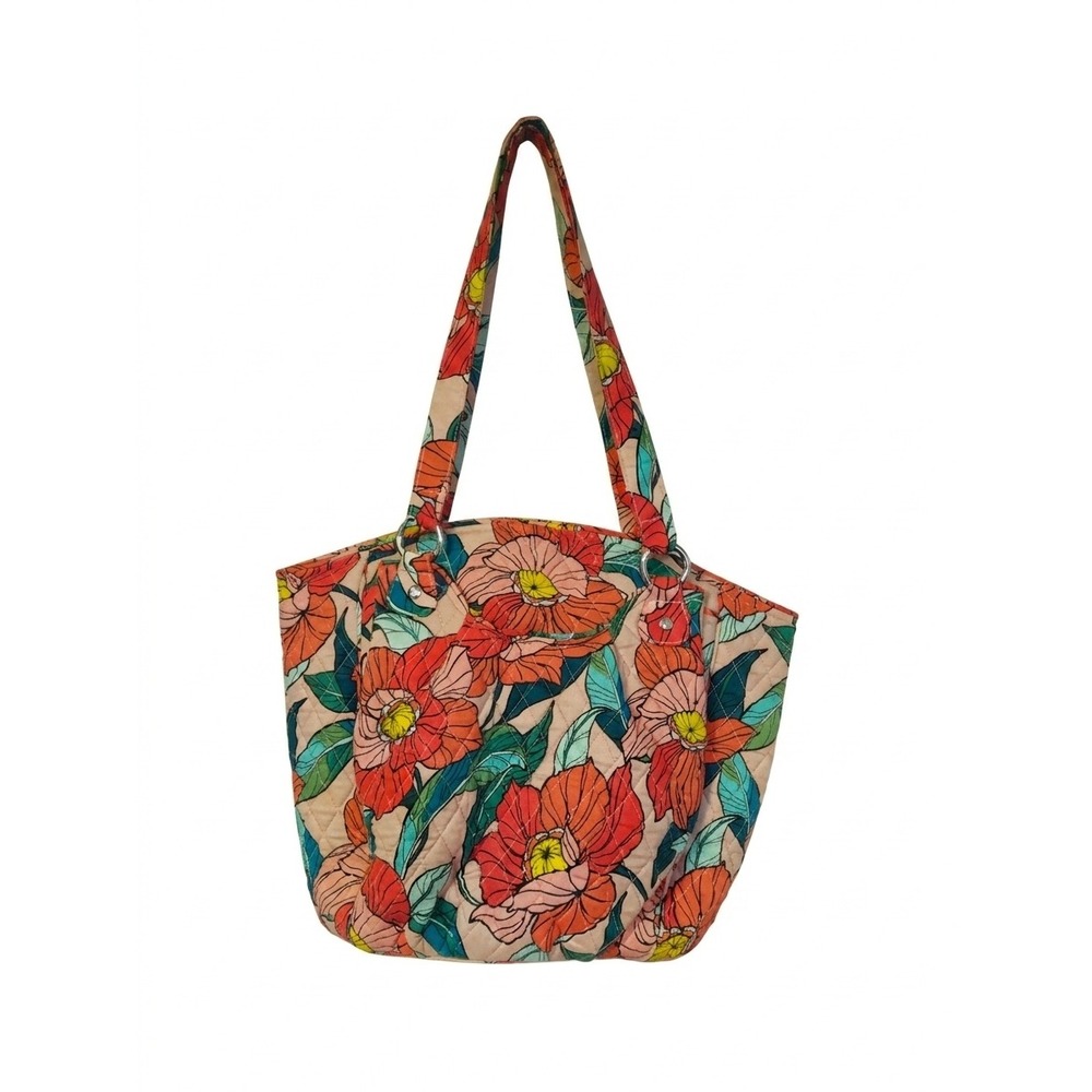 Vera Bradley Glenna Satchel Vintage Floral Women Medium Excellent Quilted Cotton